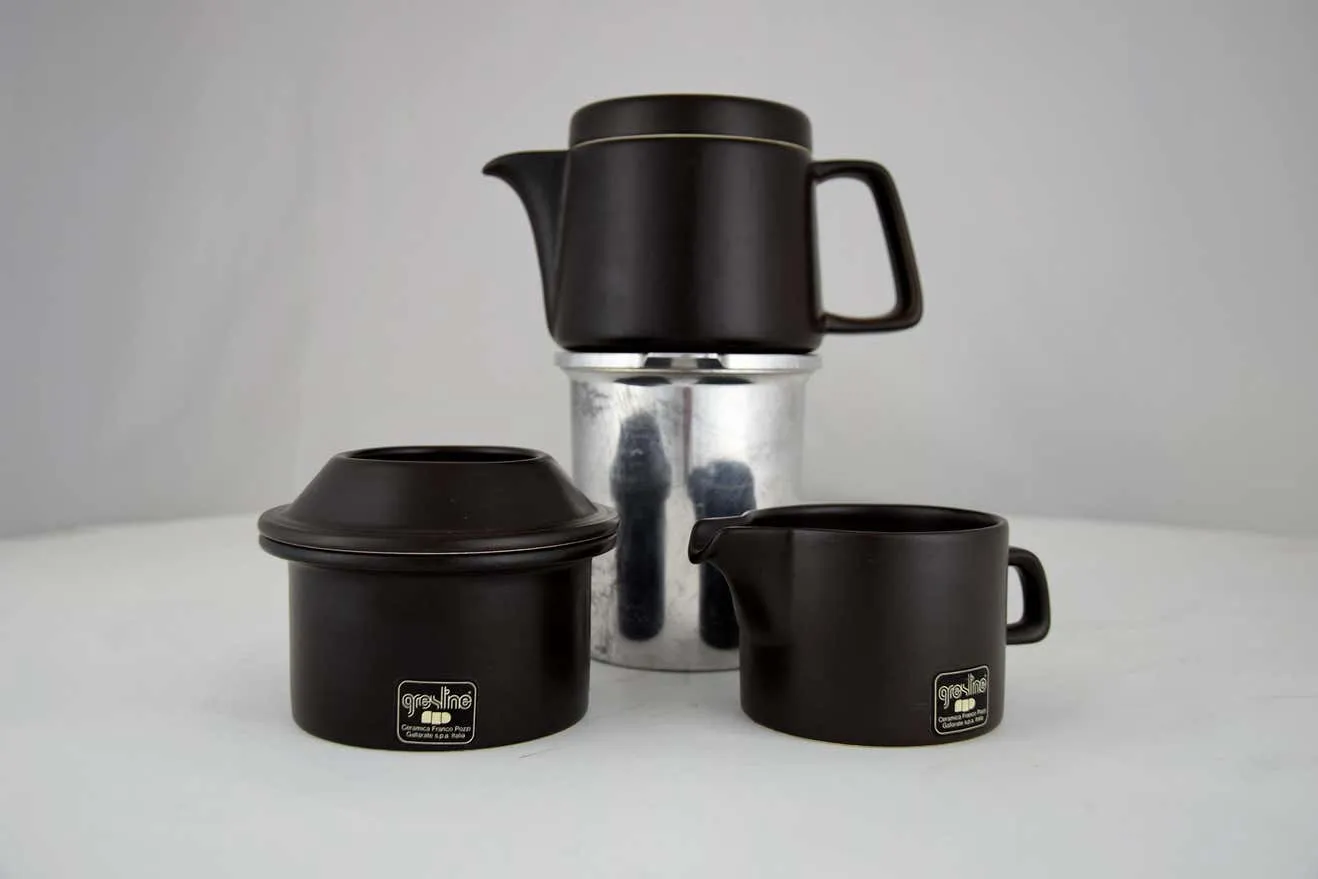 Mid-Century Modern Ceramic Espresso Set by Franco Pozzi