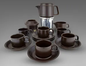 Mid-Century Modern Ceramic Espresso Set by Franco Pozzi