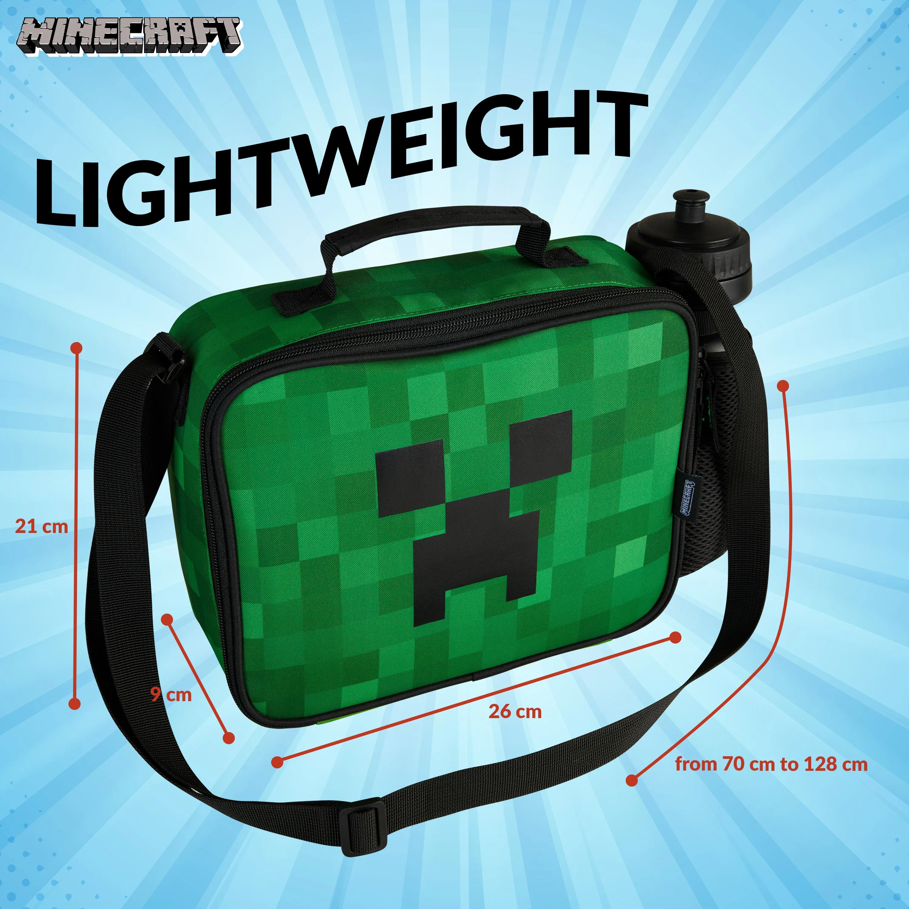 Minecraft Lunchbox for Boys, Bottle and Lunch Bag for School