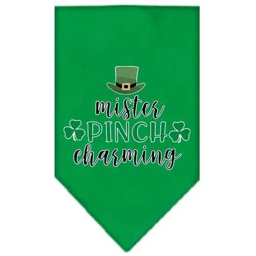 Mister Pinch Charming Screen Print Bandana Emerald Green Large