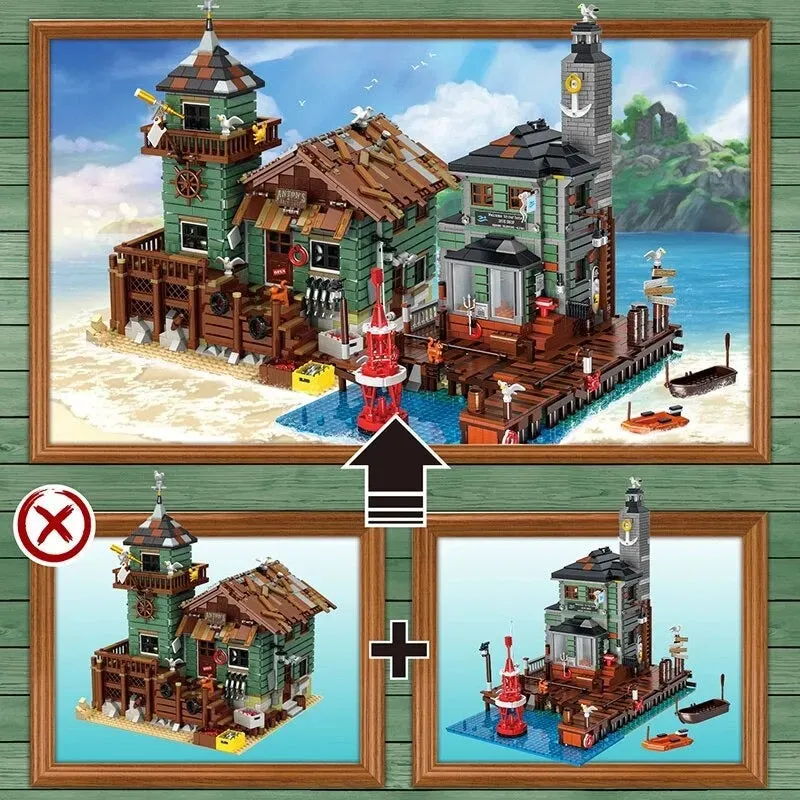 MOC Street Expert The City Diving Shop Bricks Toy 30104