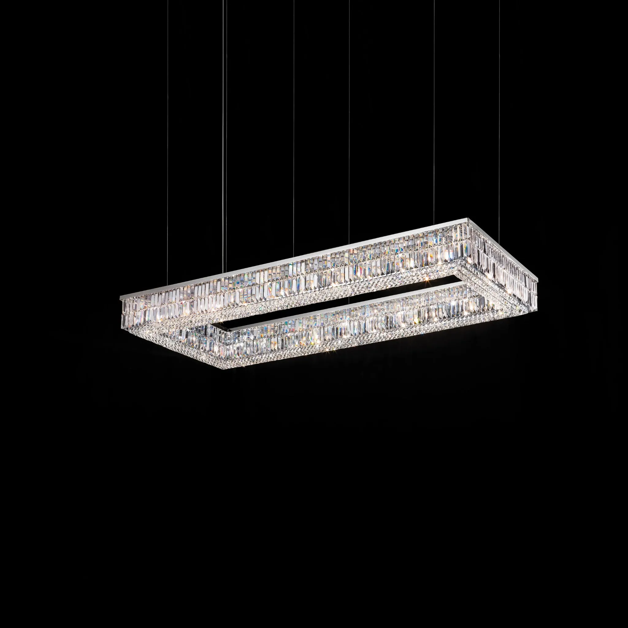 Modern Crystal Rectangular Ceiling Pendant