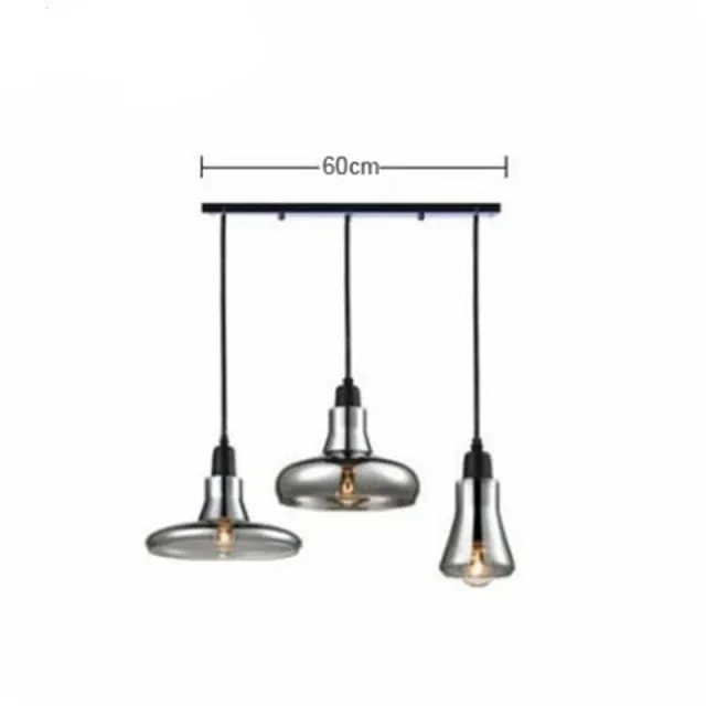 Modern Glass Pendant Lamp Grey Shadow Hanging Lights