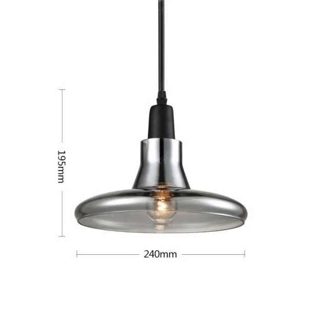 Modern Glass Pendant Lamp Grey Shadow Hanging Lights