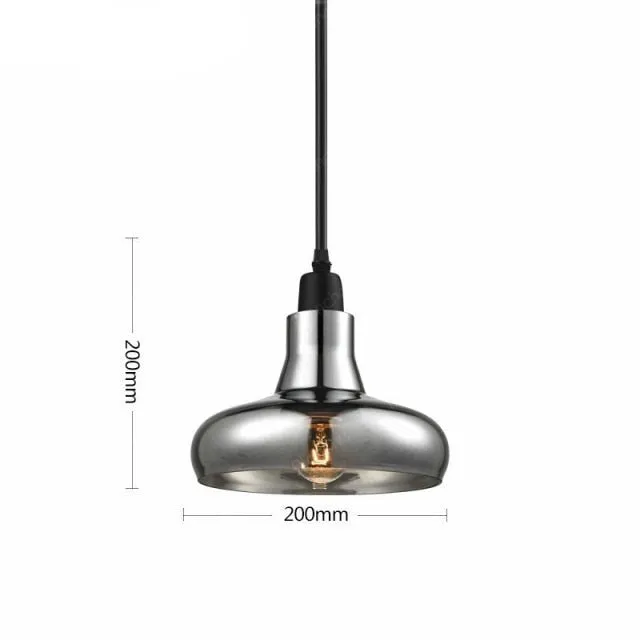 Modern Glass Pendant Lamp Grey Shadow Hanging Lights