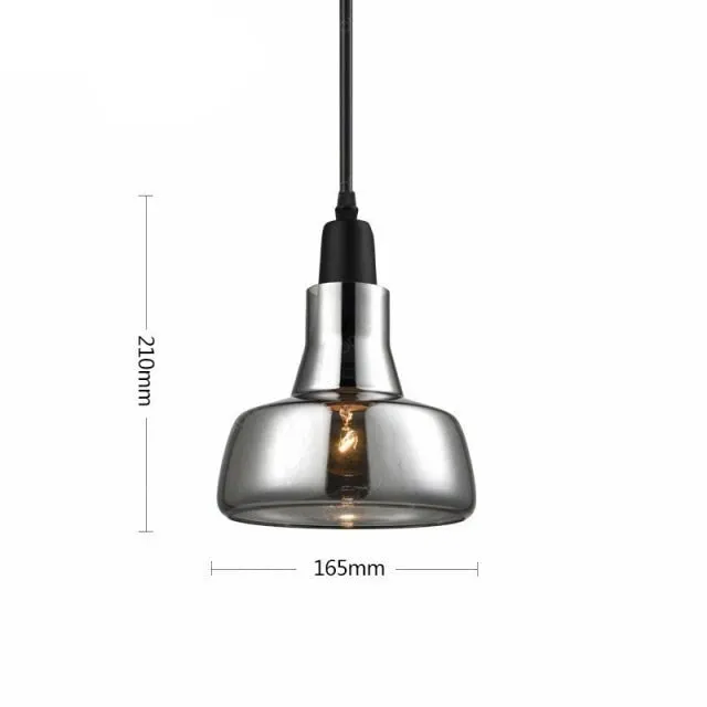 Modern Glass Pendant Lamp Grey Shadow Hanging Lights