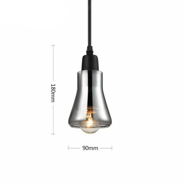 Modern Glass Pendant Lamp Grey Shadow Hanging Lights