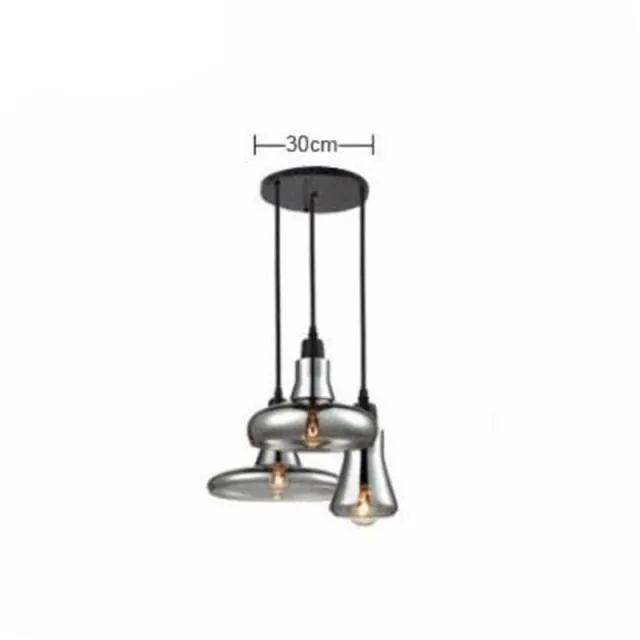 Modern Glass Pendant Lamp Grey Shadow Hanging Lights