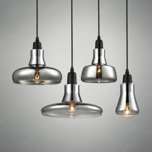 Modern Glass Pendant Lamp Grey Shadow Hanging Lights