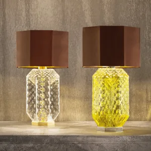 Modern Hand Blown Murano Glass Table Light In Two Colours With Lamp Shade