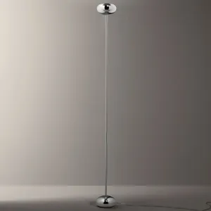 Modern Italian Chrome And Glass Floor Lamp