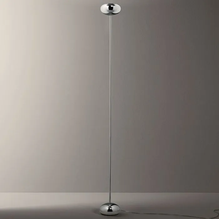 Modern Italian Chrome And Glass Floor Lamp