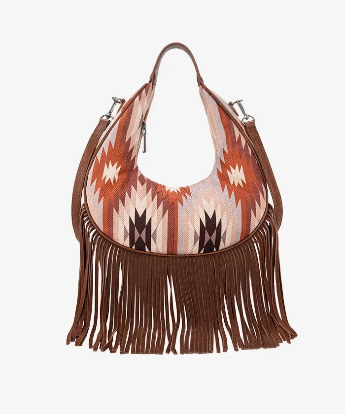 Montana West Aztec Fringe Hobo