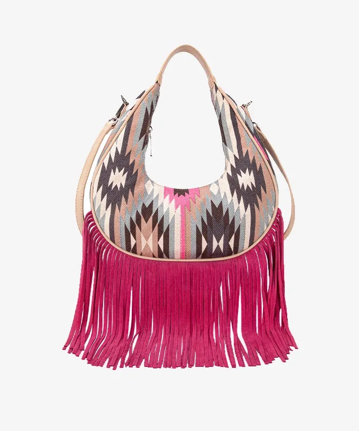 Montana West Aztec Fringe Hobo