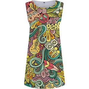 Music Dress Women Colorful Vestido Sexy Car 3d Print Beautiful Sexy