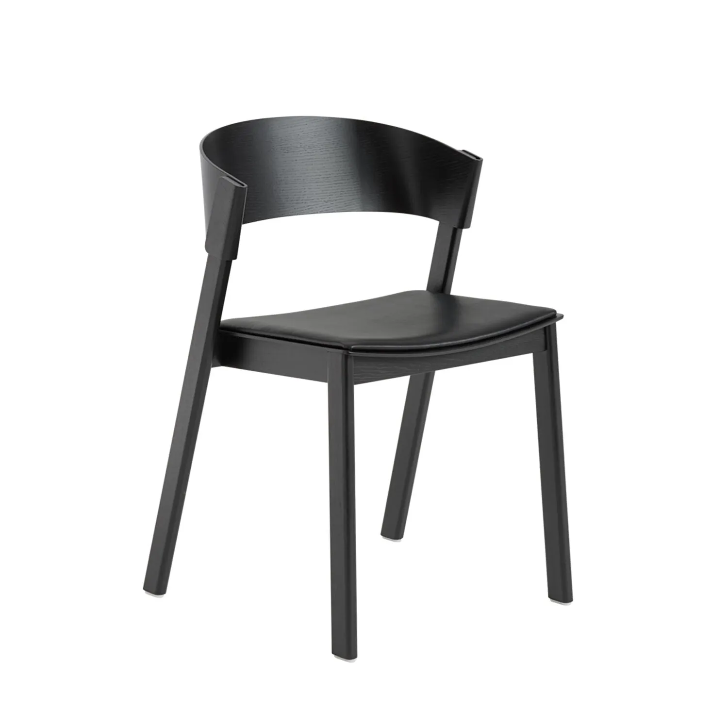 muuto | cover side chair | black   black leather