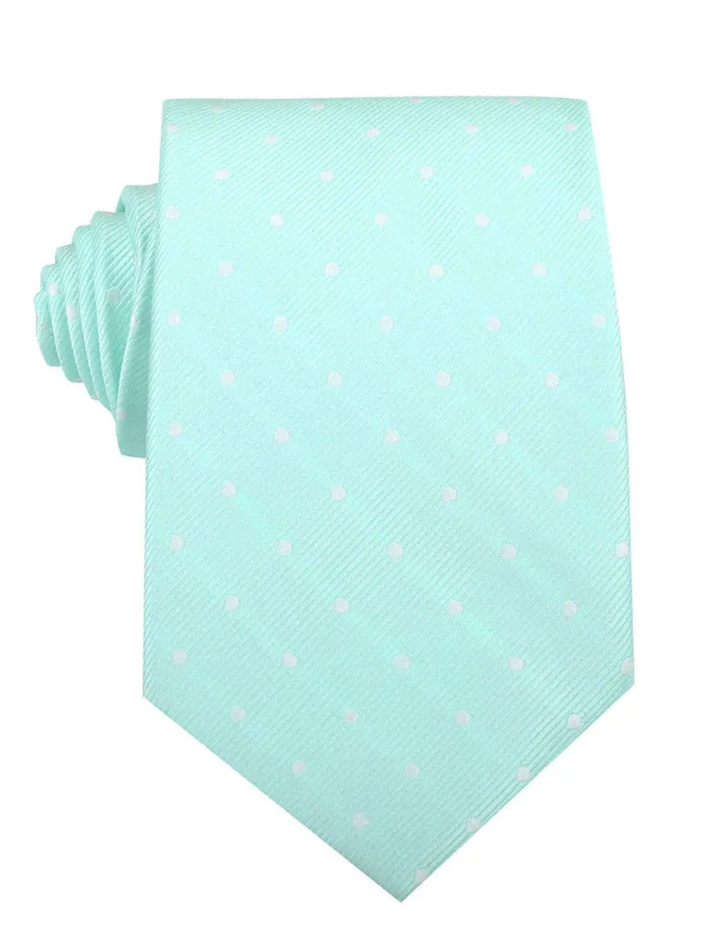 Nailhead Polka Dot Tie - Mint Green with White