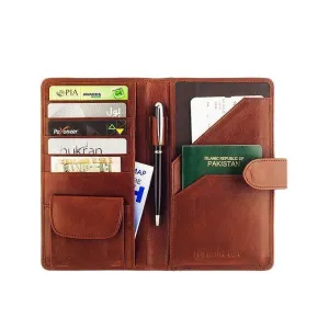 Native Core Cognac Leather Travel Wallet