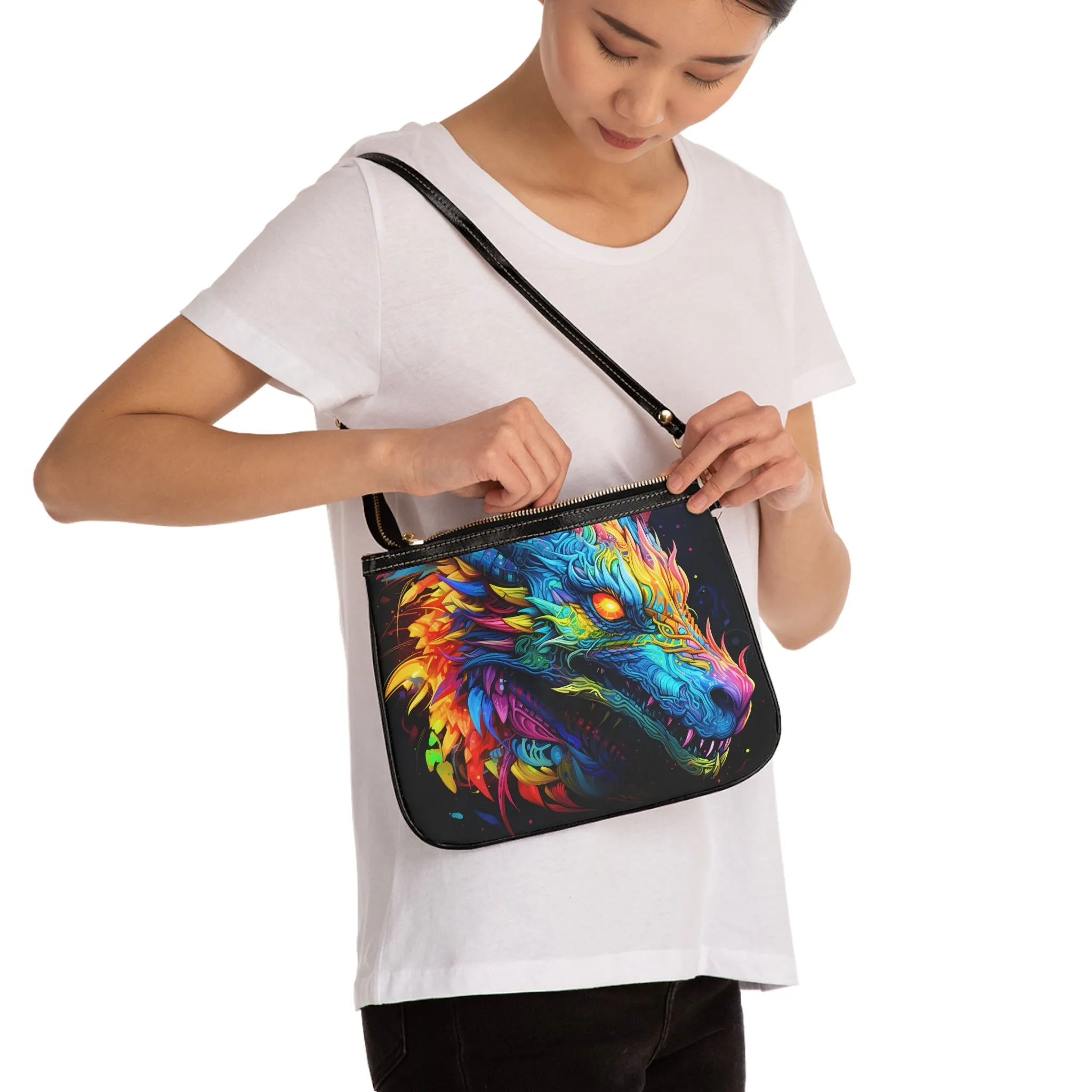 Neon Dragon Shoulder Bag