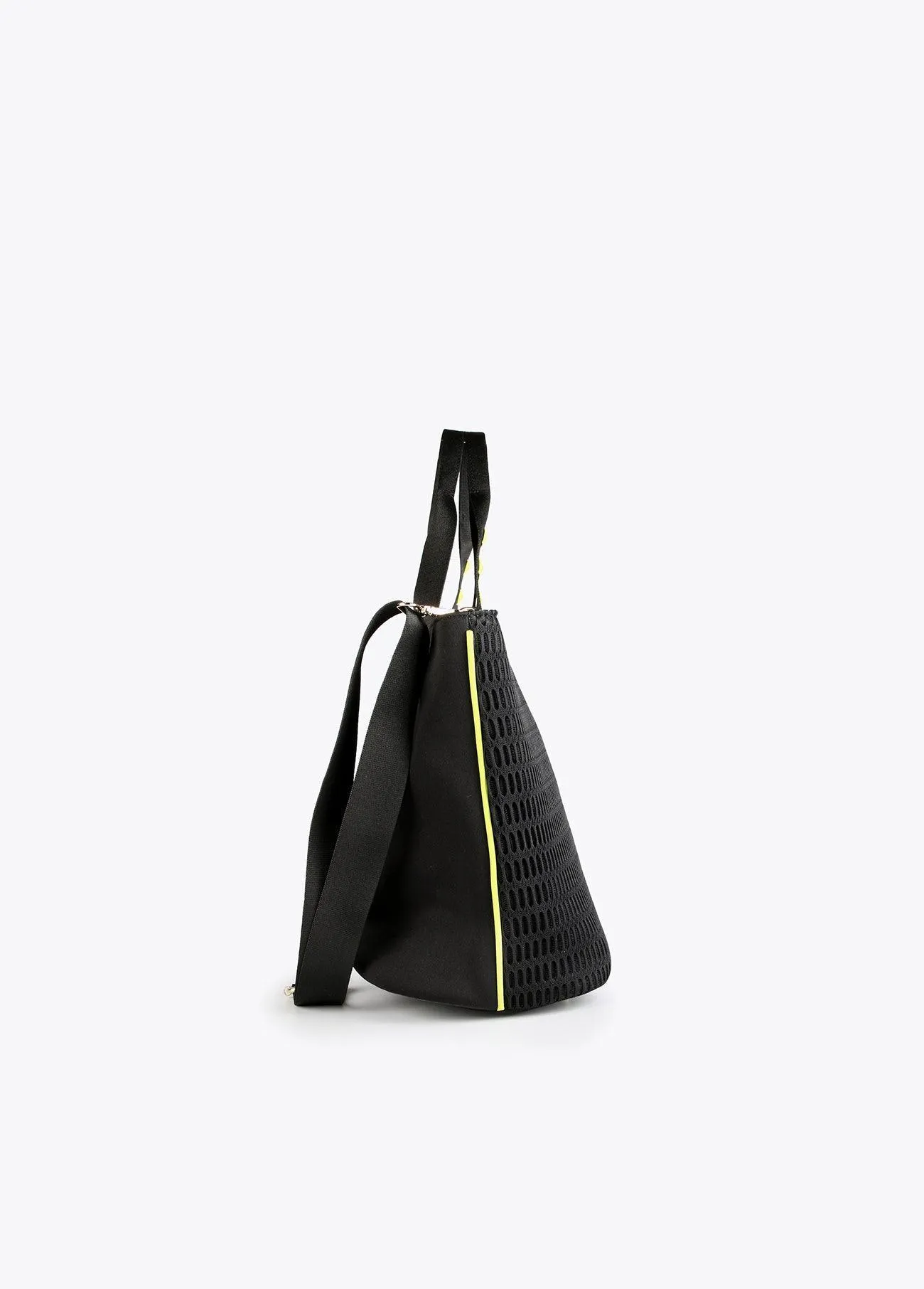 Neon logo mesh tote bag