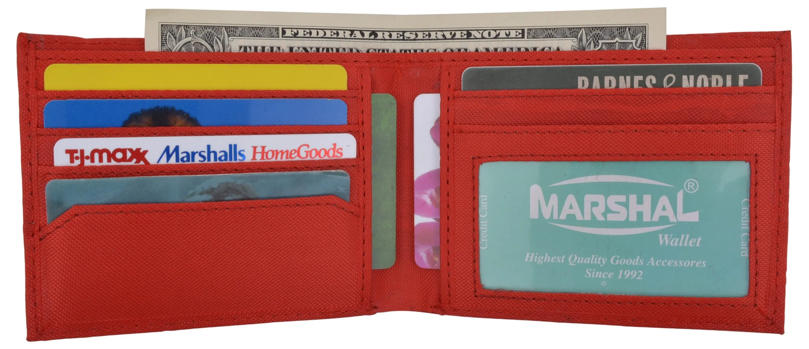 Nylon Boys Slim Thin Bifold Credit Card ID Holder Mens Wallet Black Red Blue Brown T60TR