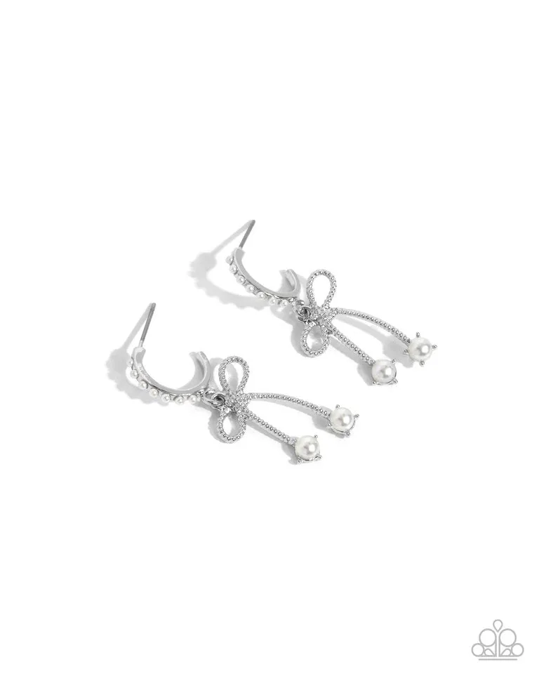 Paparazzi Earring ~ Charming Coquette - White