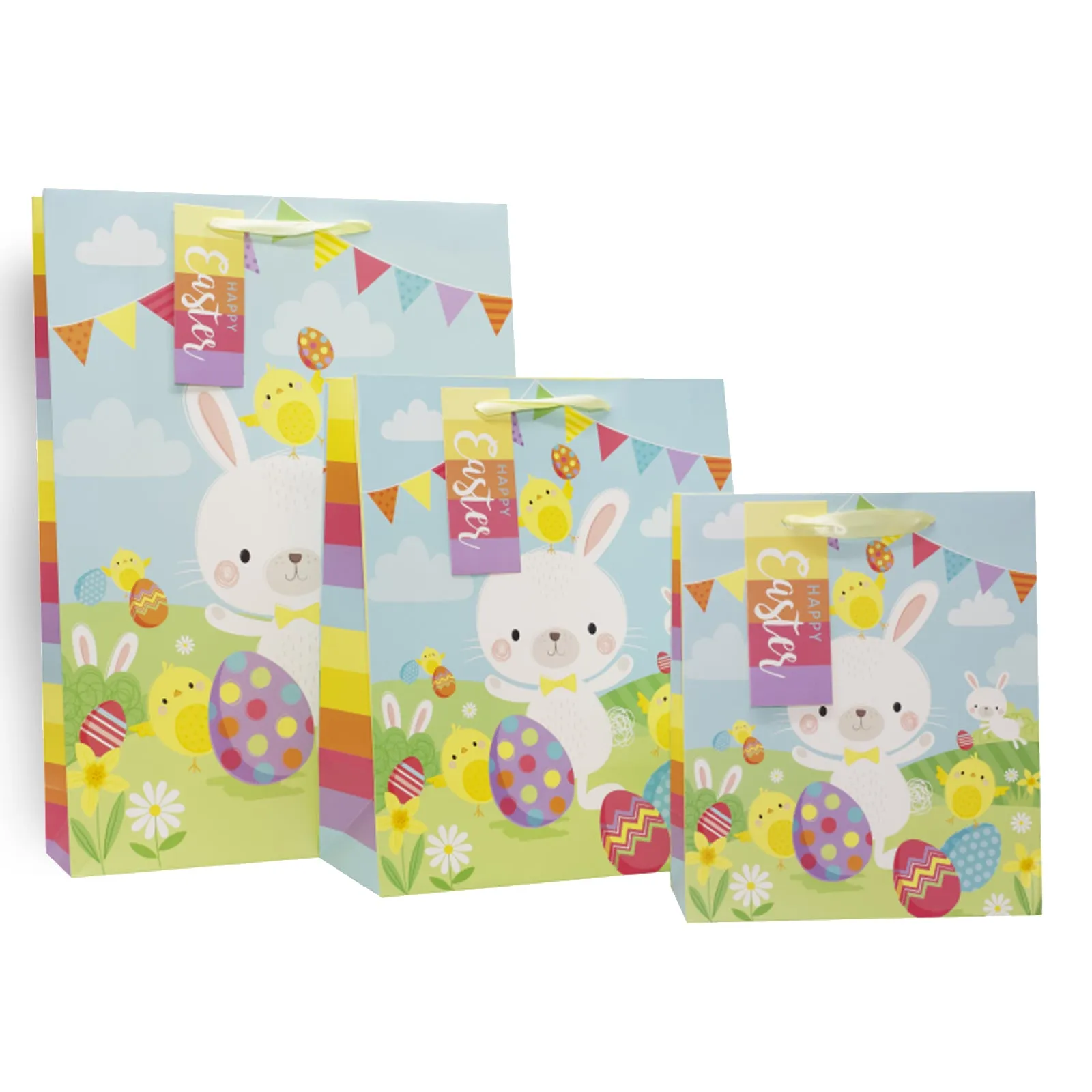 Partisan Colourful Easter Bunny Gift Bag M/L/XL