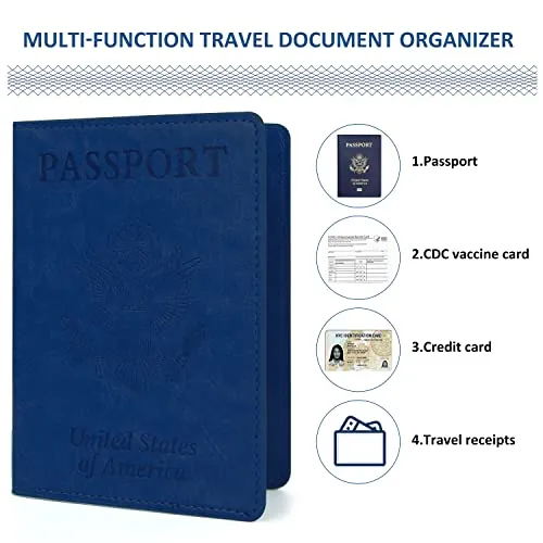 Passport and Vaccine Card Holder Combo - 3D Embossed