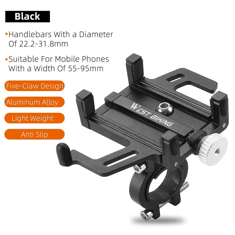 Phone Holder Motorcycle Electric Scooter Cellphone Stand Aluminum Alloy CNC Smart Phone Bracket Bicycle Accessories