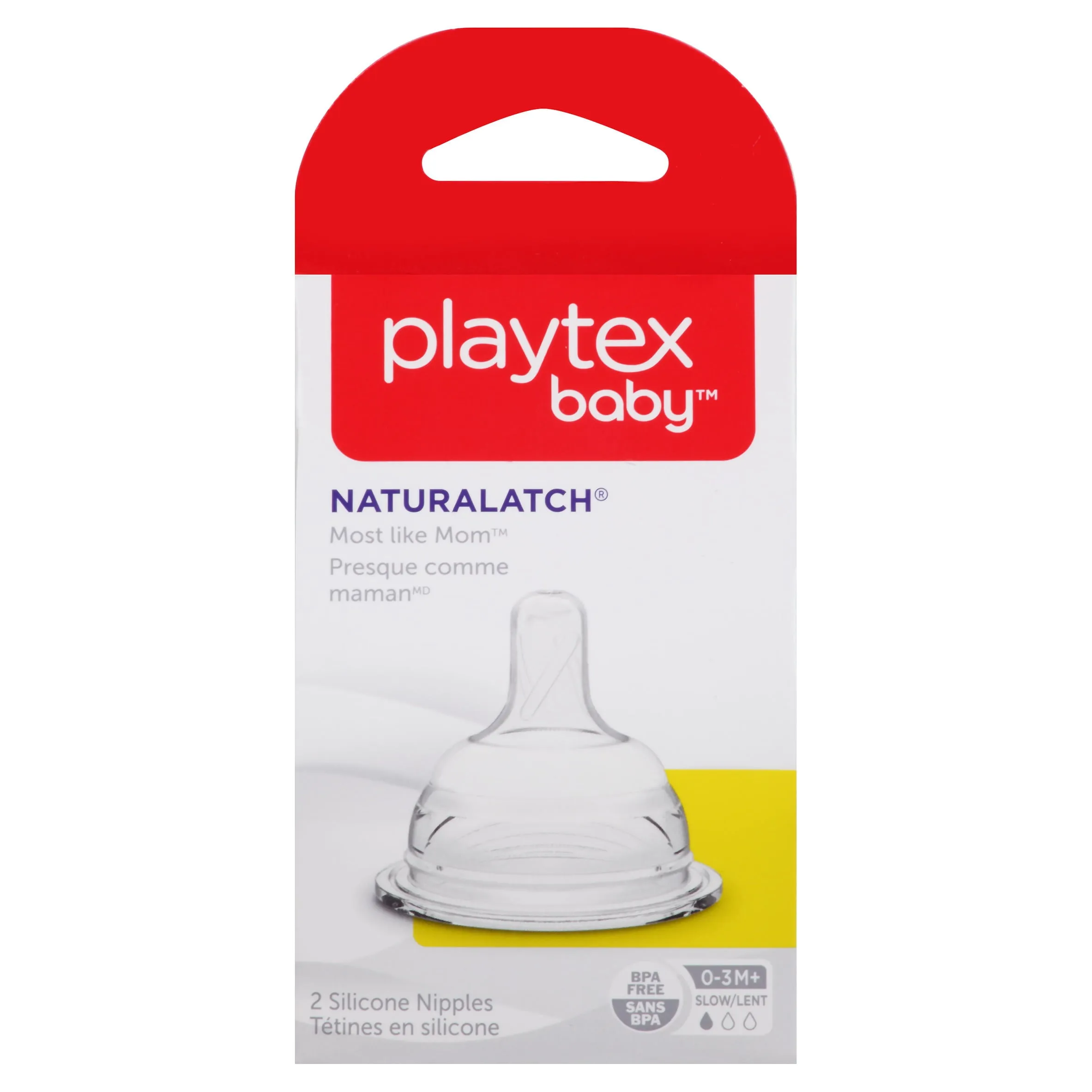 Playtex Baby Naturalatch Nipple 2pk-slow