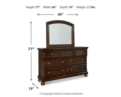 Porter Queen Panel Bed with Mirrored Dresser