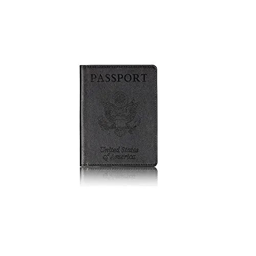 PU Leather Passport Holder With Vaccine Card Slot, Ultra Slim