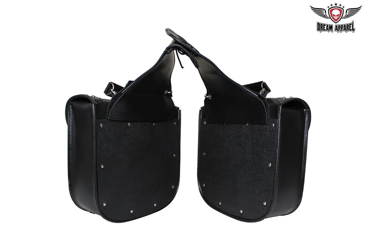 PVC Motorcycle Saddlebag With Studs & Quick Release