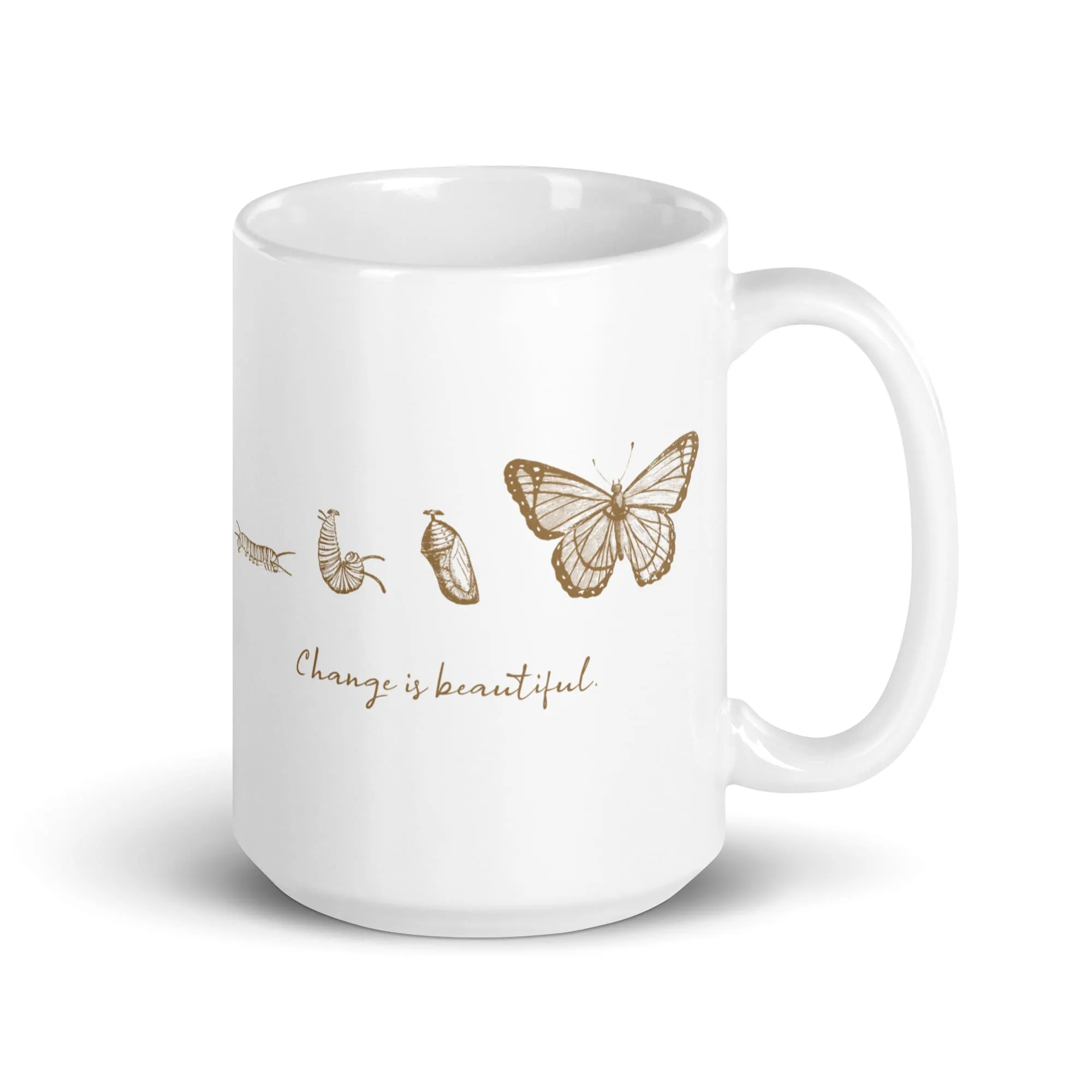 "Change is Beautiful" Butterfly Metamorphosis Coffee Mug