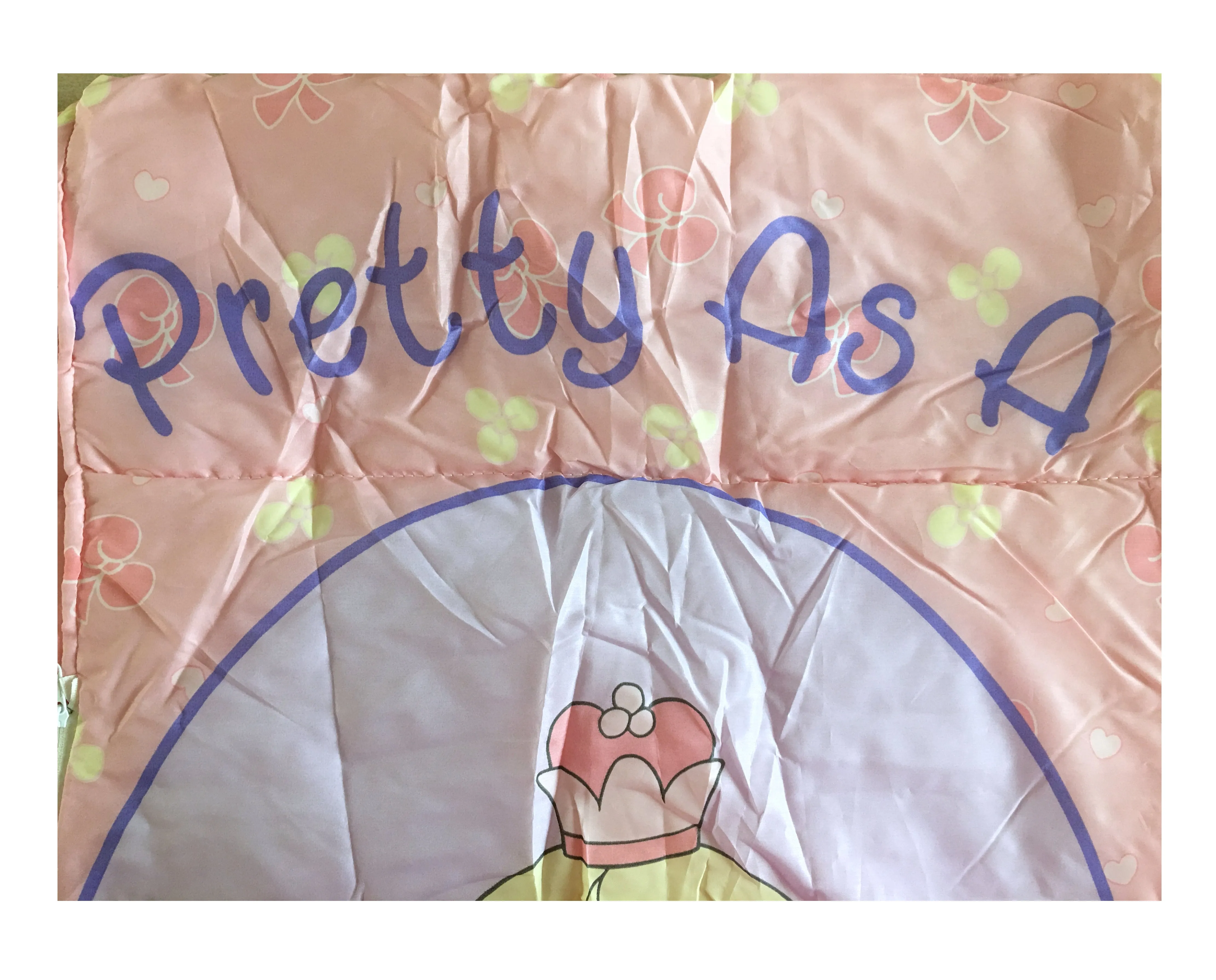 Rare New Vintage 2003 Precious Moments Princess Girl with Kitty Pink Sleeping Bag Twin Comforter