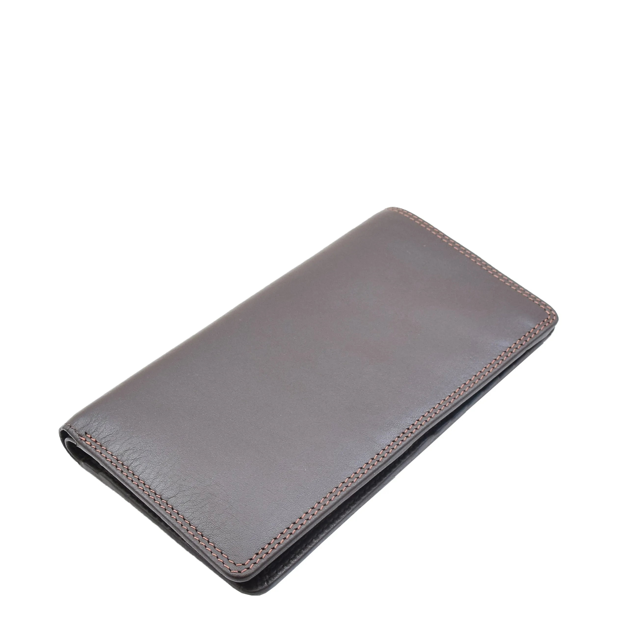 Real Leather Vertical Bifold Breast Wallet HOL120 Brown