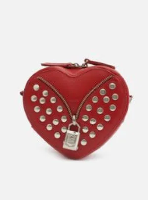 Red Leather Small Heart Padlock Crossbody Bag