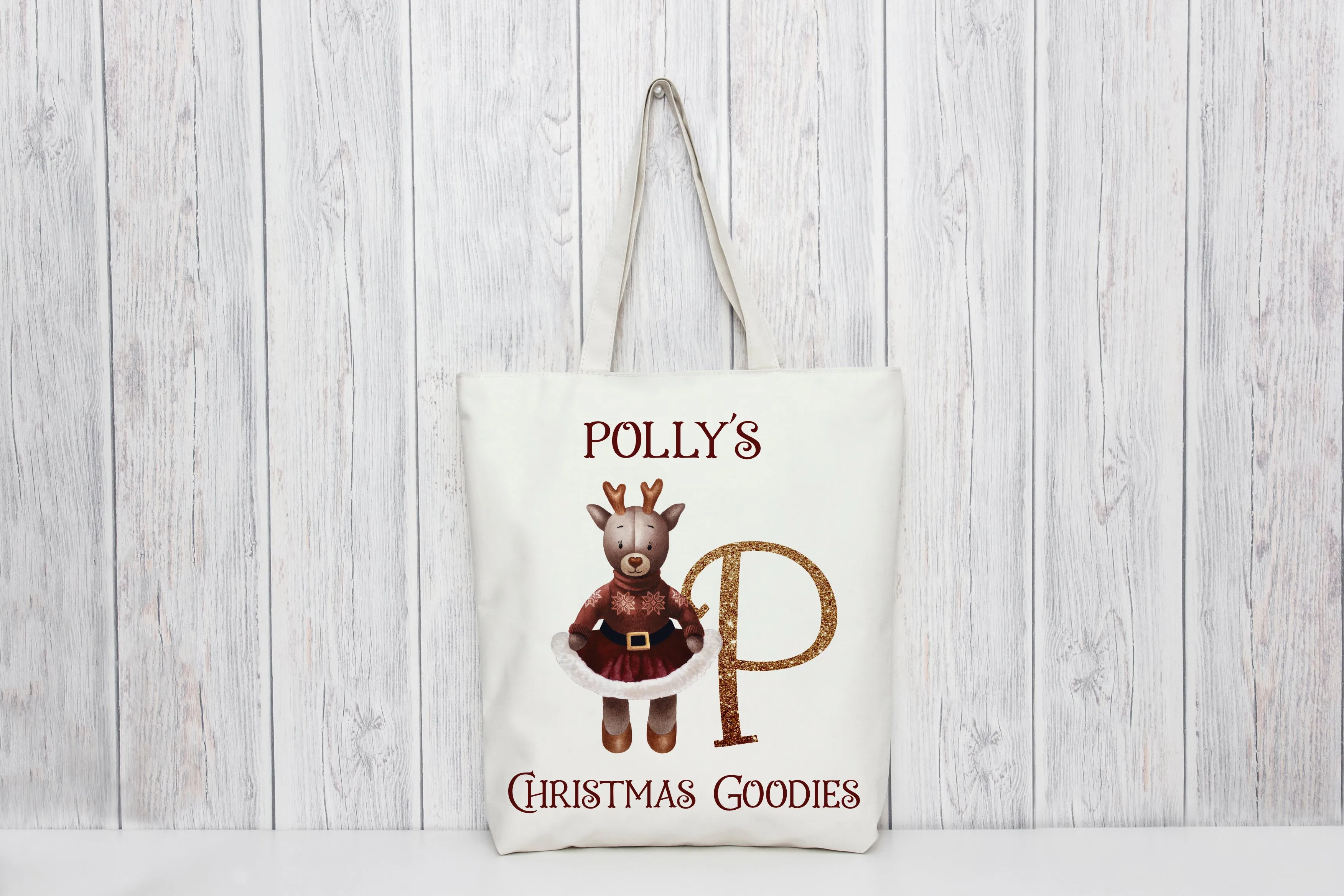 Reindeer Girl Christmas Bag