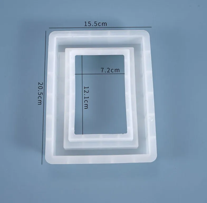 Resin Photo Frame Mold, Picture Frames Resin Mold for Casting, Rectangle Shape Silicone Epoxy Molds for DIY Home Table Decor Decoration