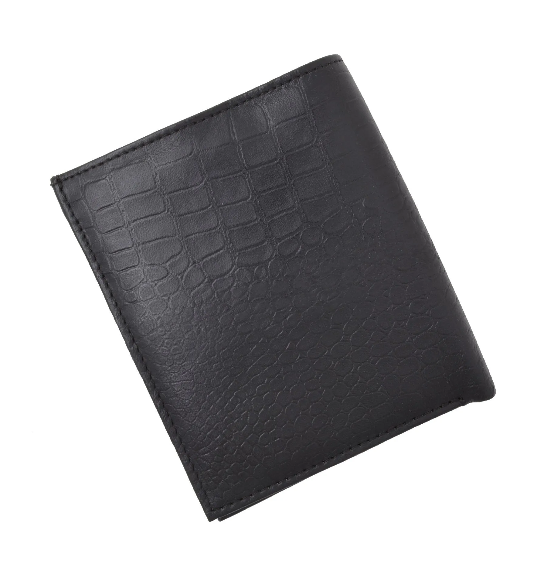 RFID Blocking Bifold Hipster Credit Card Wallet Premium Lambskin Crocodile Pattern Leather RFIDP2502CR