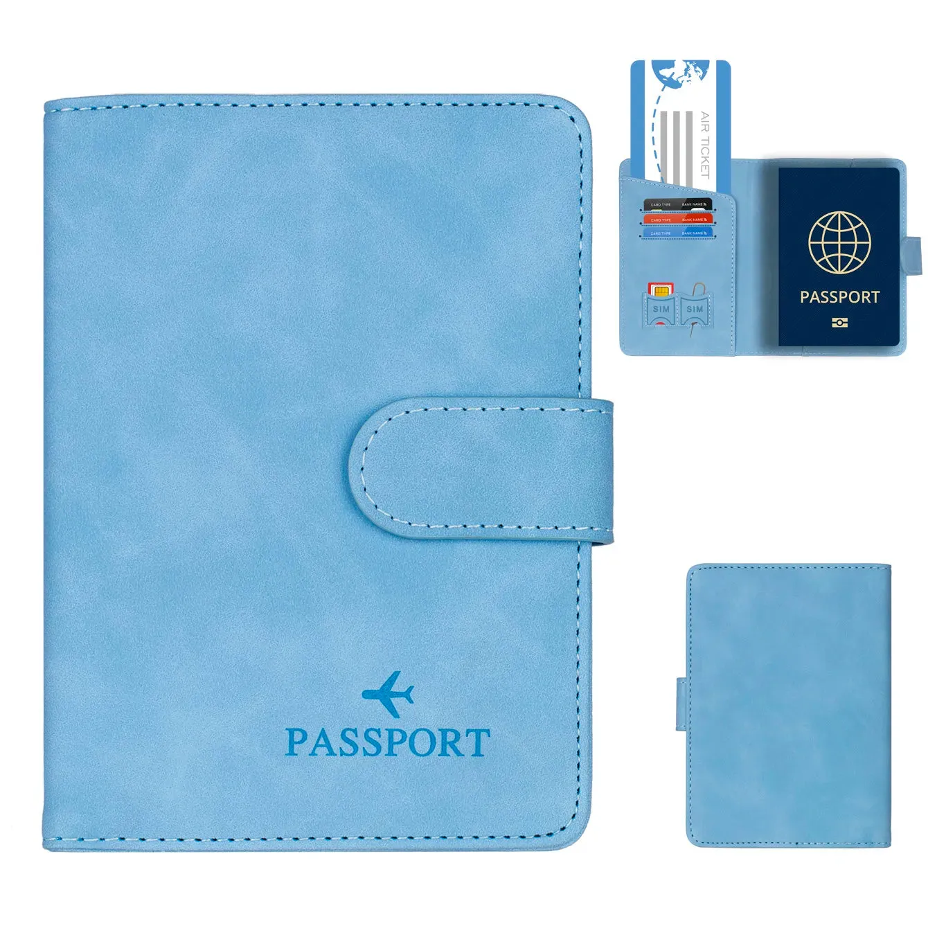 RFID Blocking Passport Holder Cover and Wallet All In One