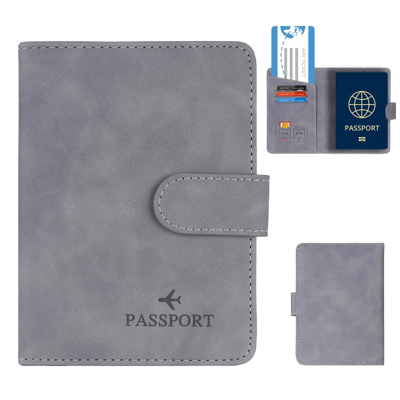 RFID Blocking Passport Holder Cover and Wallet All In One