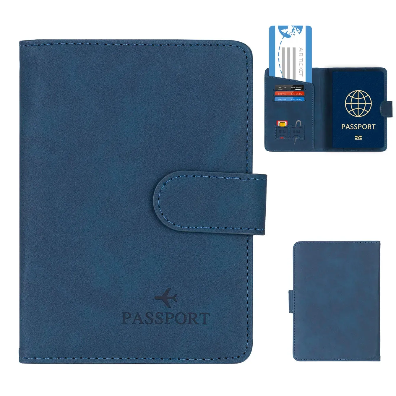 RFID Blocking Passport Holder Cover and Wallet All In One