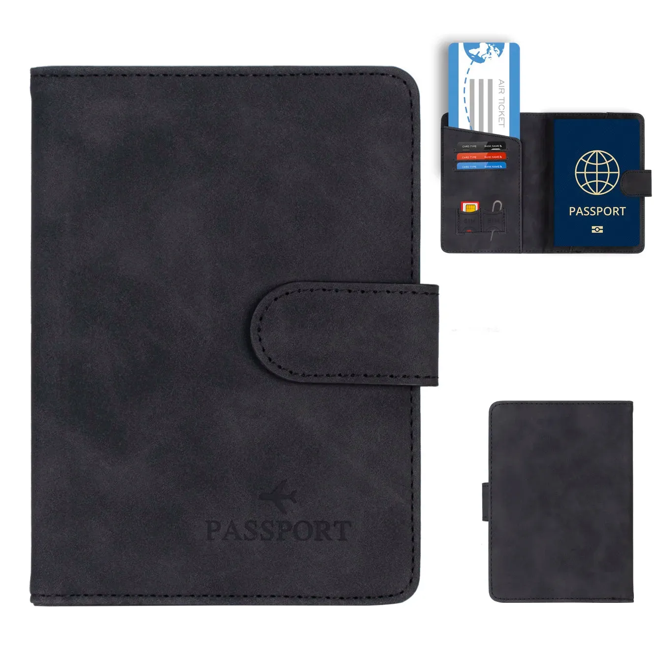 RFID Blocking Passport Holder Cover and Wallet All In One