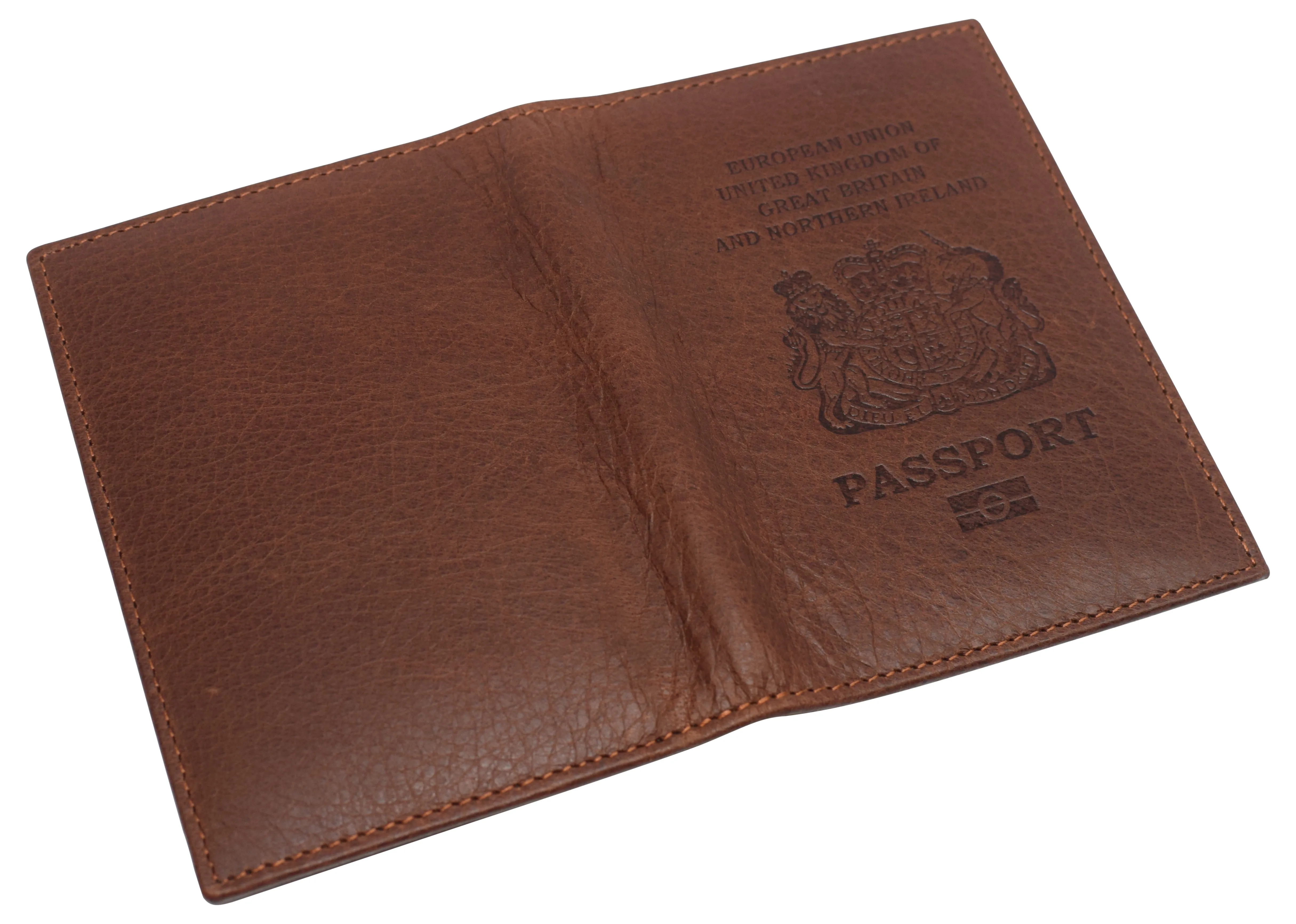 RFID520151NUTN Real Leather RFID Blocking Travel Passport Holder with Vaccine Card Slot