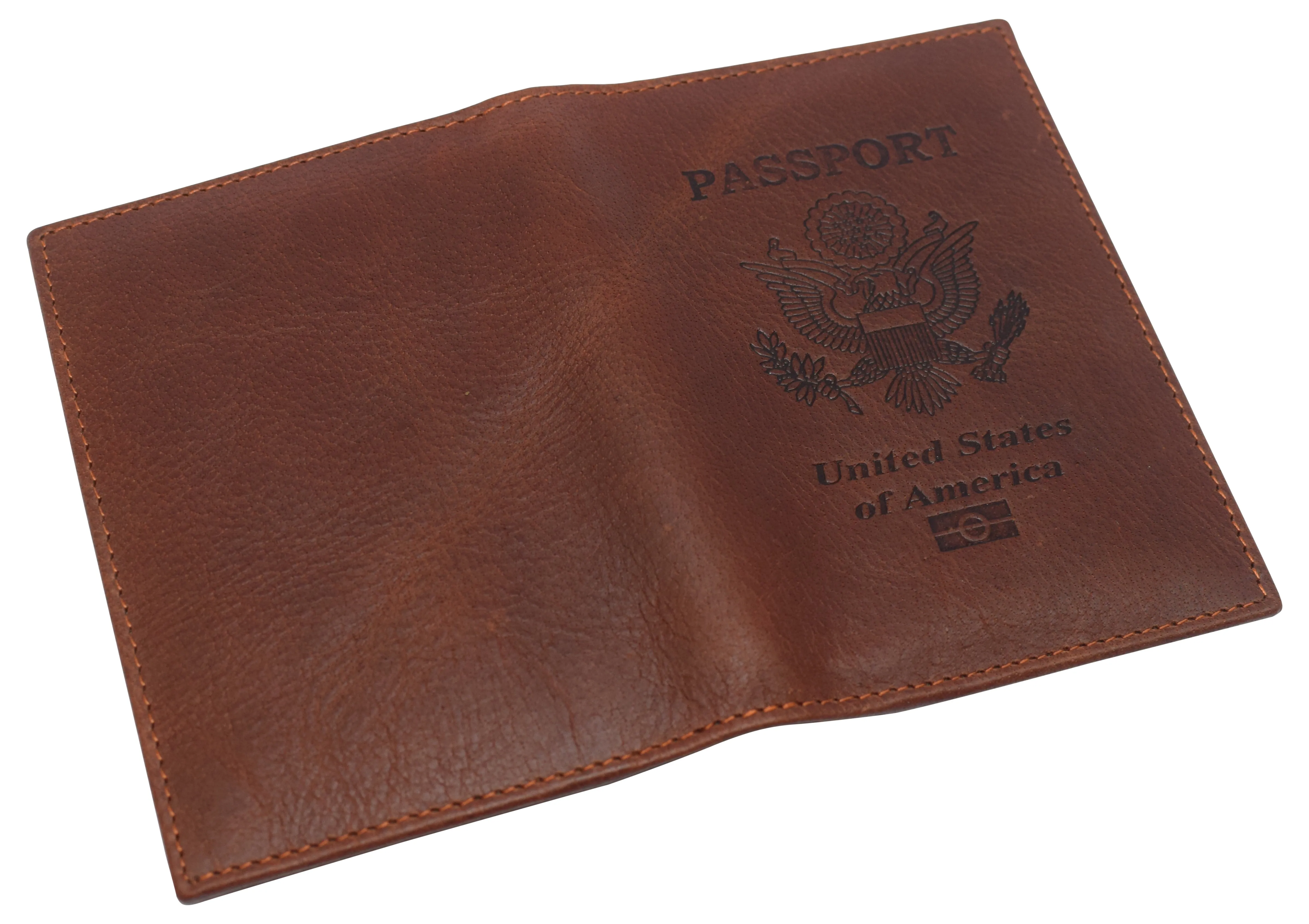 RFID520151NUTN Real Leather RFID Blocking Travel Passport Holder with Vaccine Card Slot