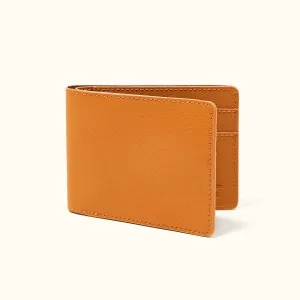 Saddle Tan Recycled Leather Utility Bifold Wallet