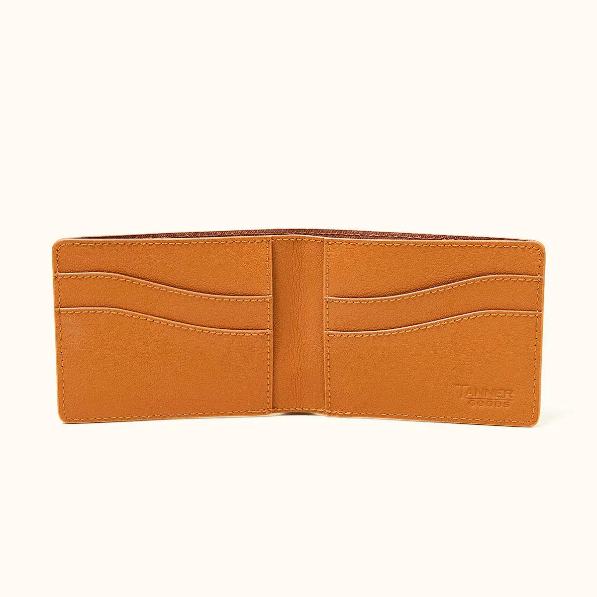 Saddle Tan Recycled Leather Utility Bifold Wallet