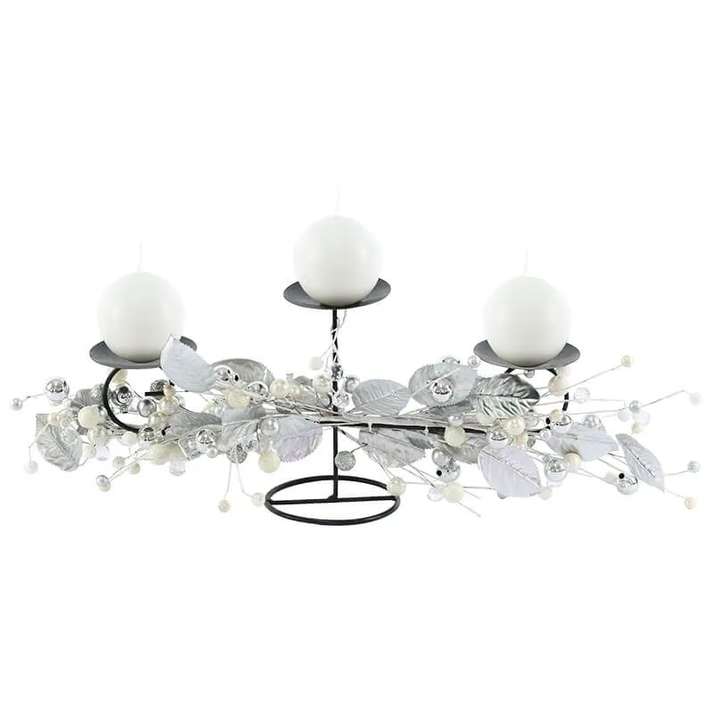 Silver 3 x Candle Holder (80 cm)