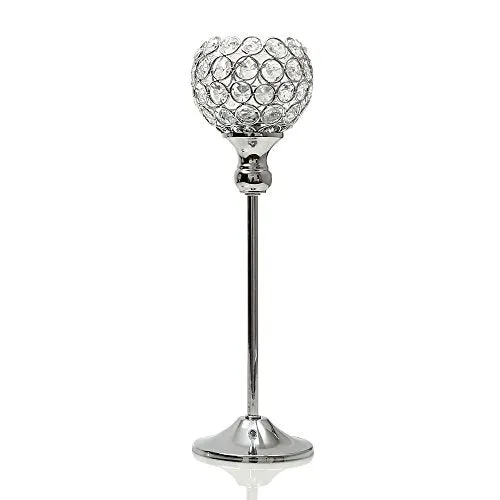 Silver-plated Crystal Candlestick Stand For Wedding As A Centerpiece For Dining And Coffee Table